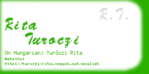 rita turoczi business card
